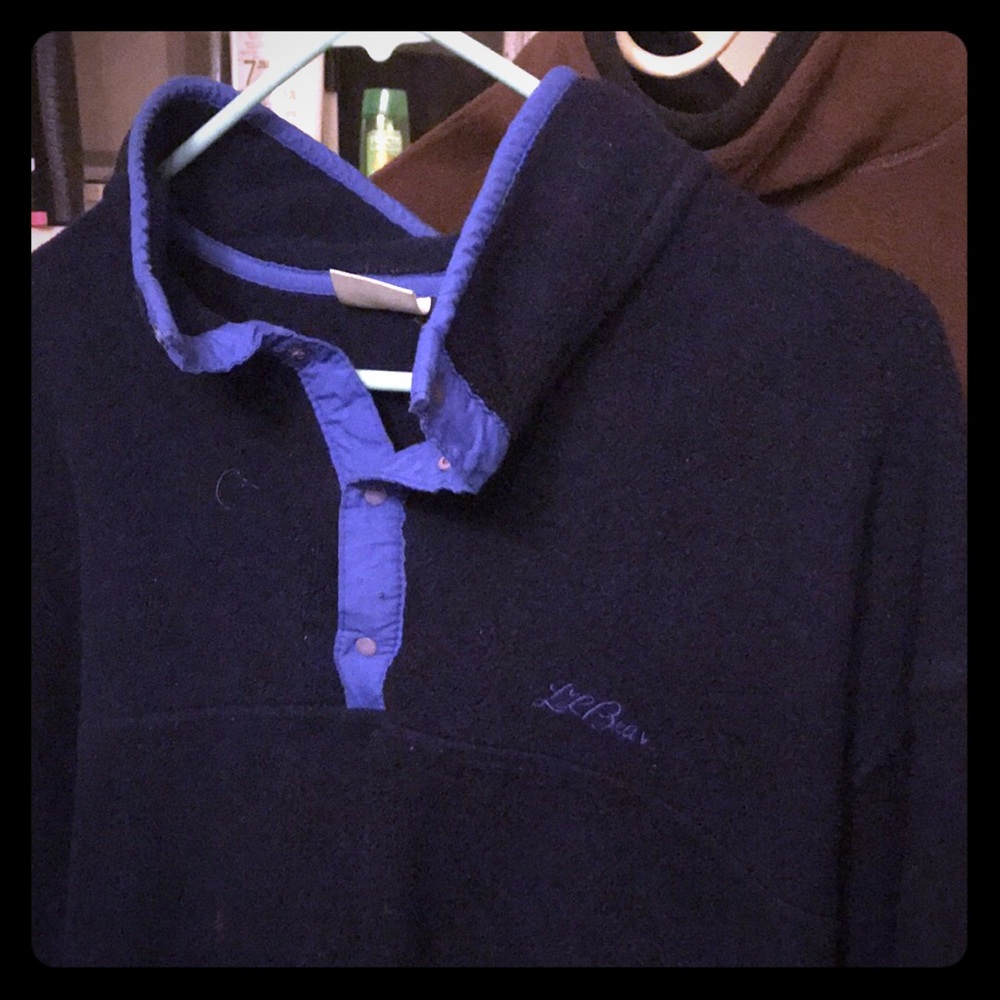 L.L. Bean Fleece Pullover jacket (Navy Blue)